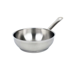 German Standard 2 qt Stainless Steel Saucier Pan - with Aluminum-Clad Bottom, Welded Hollow Handle - 12 count box