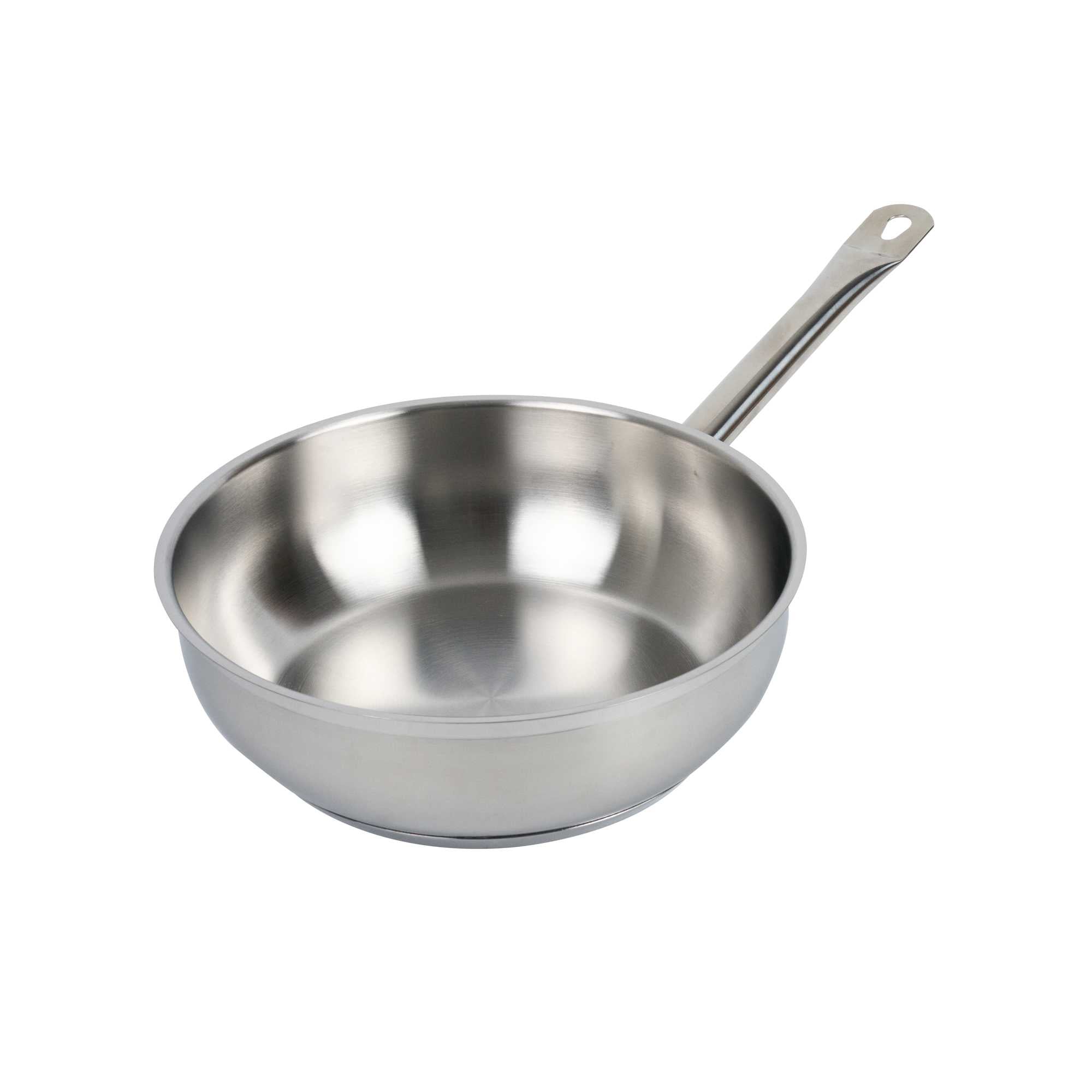 German Standard 3 qt Stainless Steel Saucier Pan - with Aluminum-Clad Bottom, Welded Hollow Handle - 1 count box