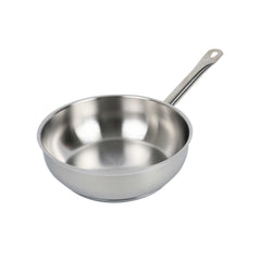 German Standard 3 qt Stainless Steel Saucier Pan - with Aluminum-Clad Bottom, Welded Hollow Handle - 6 count box