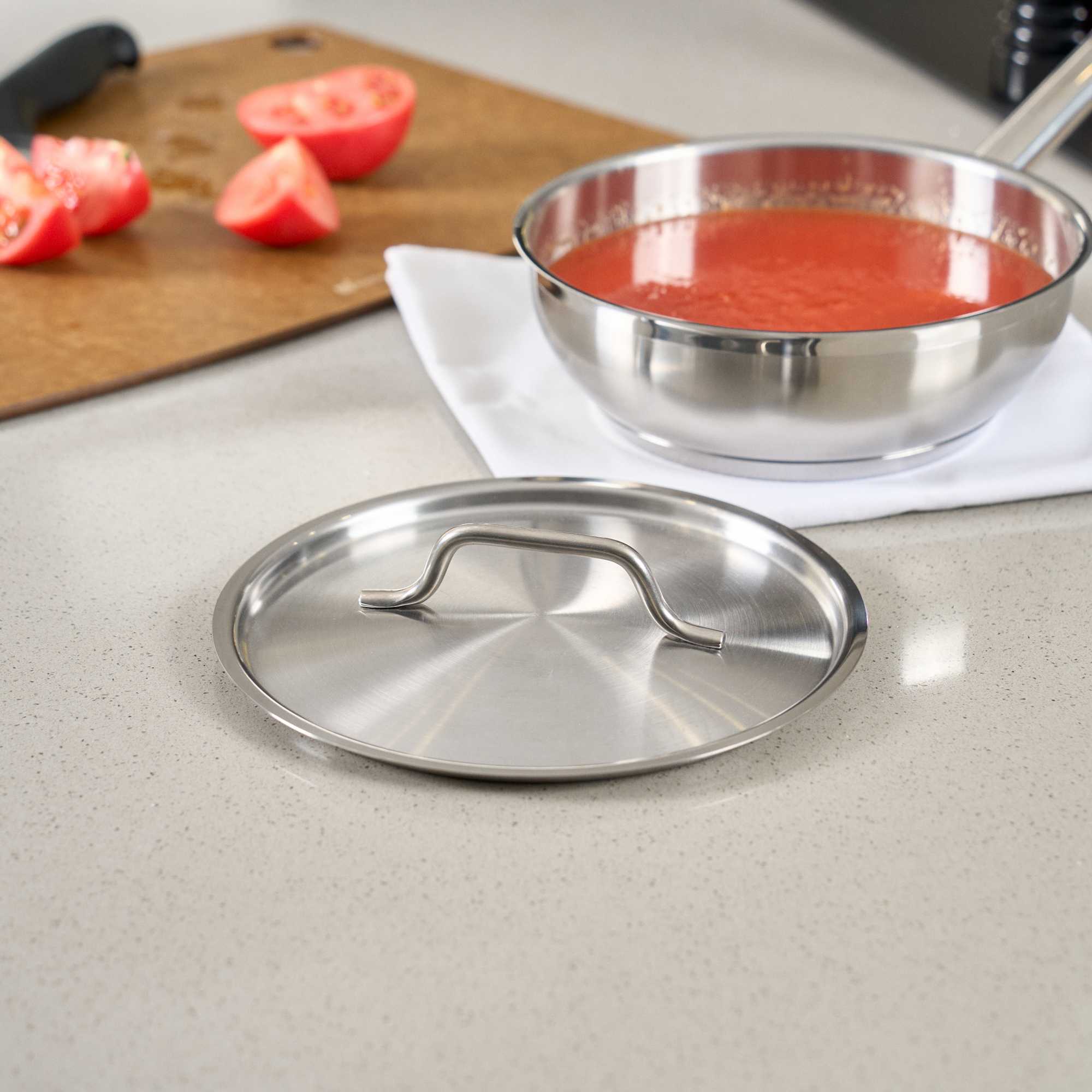 German Standard Stainless Steel Saucier Pan - Fits 2 qt Pans - 1 count box