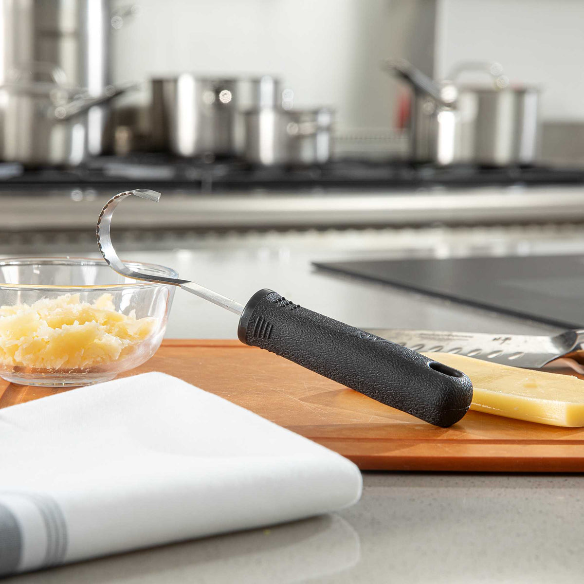 Comfy Grip Stainless Steel Butter Curler - with Black Nylon Soft-Grip Handle - 7 1/4" x 1 1/2" x 1" - 12 count box
