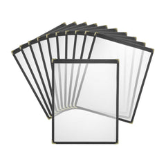 Chef 101 Black Plastic 2-View Single Pocket Menu Cover - 8 1/2