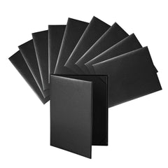 Chef 101 Black Vinyl Menu Booklet - 2-View - 8 1/2