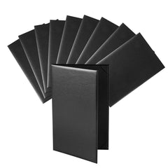 Chef 101 Black Vinyl Menu Booklet - 2-View - 8 1/2