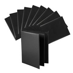 Chef 101 Black Vinyl Menu Booklet - 4-View - 8 1/2