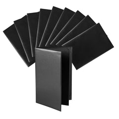 Chef 101 Black Vinyl Menu Booklet - 4-View - 8 1/2