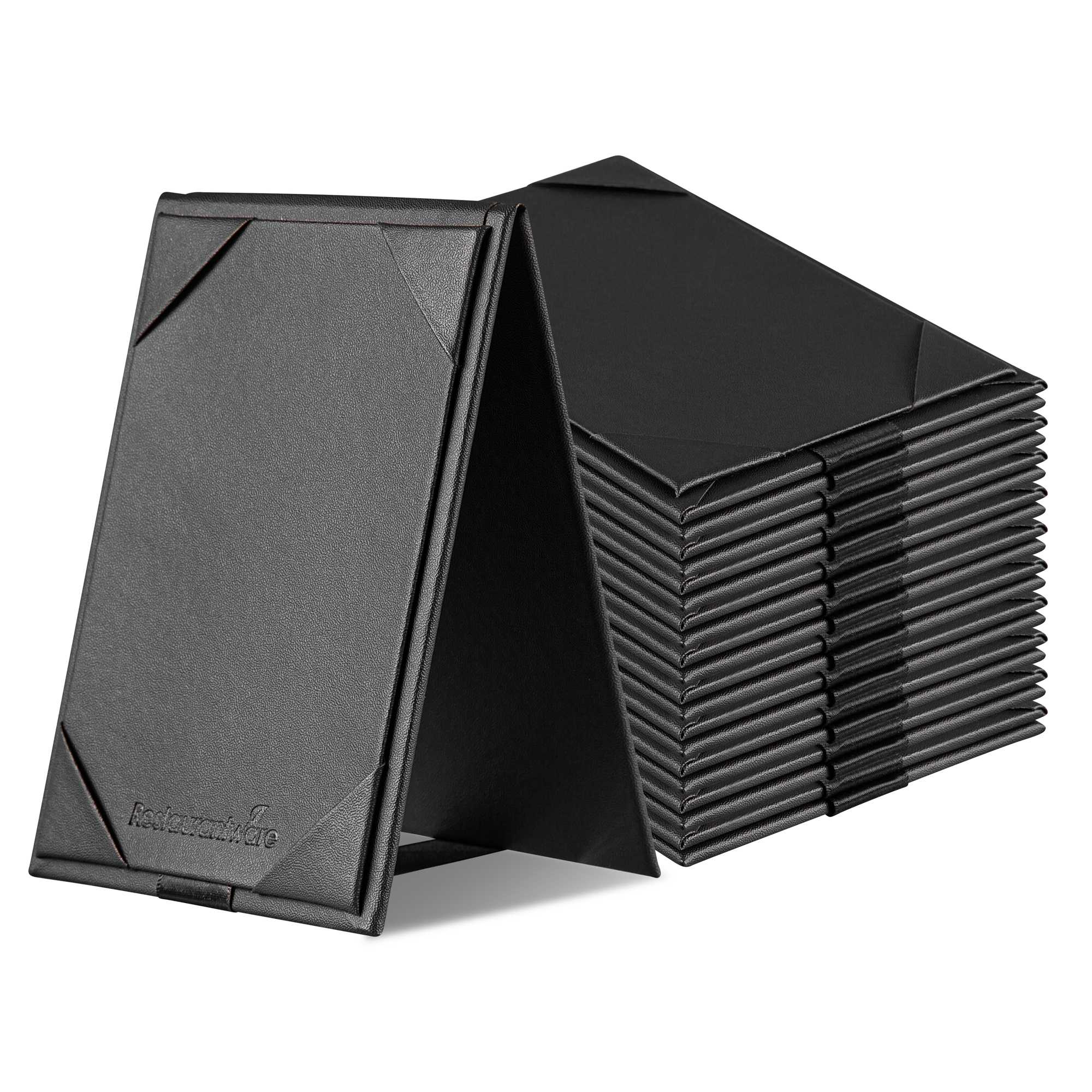Chef 101 Black Vinyl A-Frame Table Tent - 2-View - 4" x 6" - 1 count box