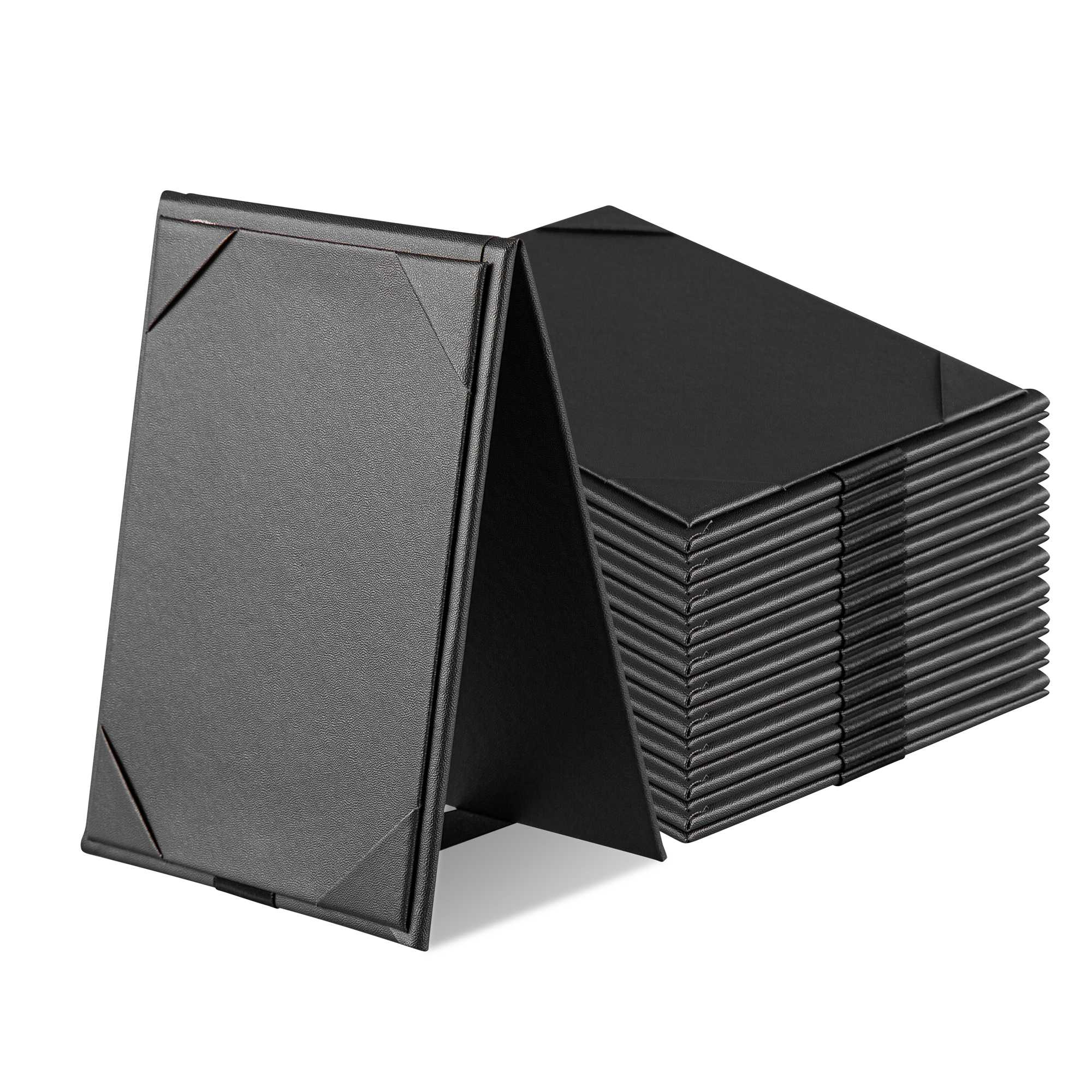 Chef 101 Black Vinyl A-Frame Table Tent - 2-View - 5" x 7" - 1 count box