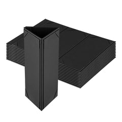 Chef 101 Black Vinyl Triangular Table Tent - 3-View - 4 1/4
