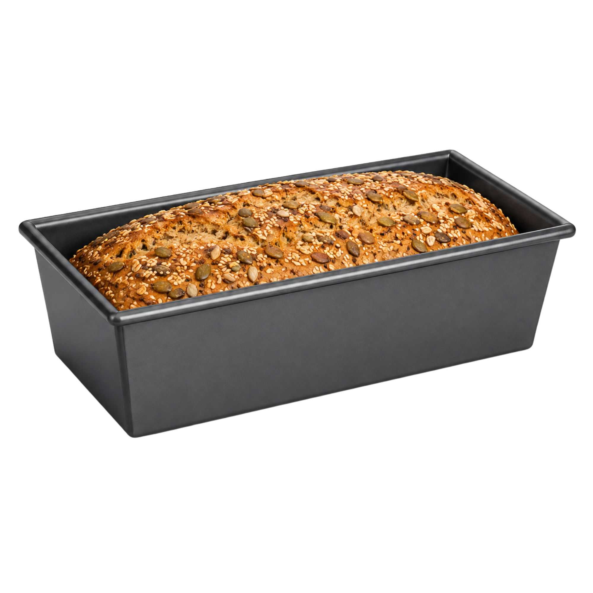 Pastry Tek 1.5 lb Quantum2 Non-Stick Aluminized Steel Bread Loaf Pan - 10 3/4" x 5 1/2" x 3" - 6 count box