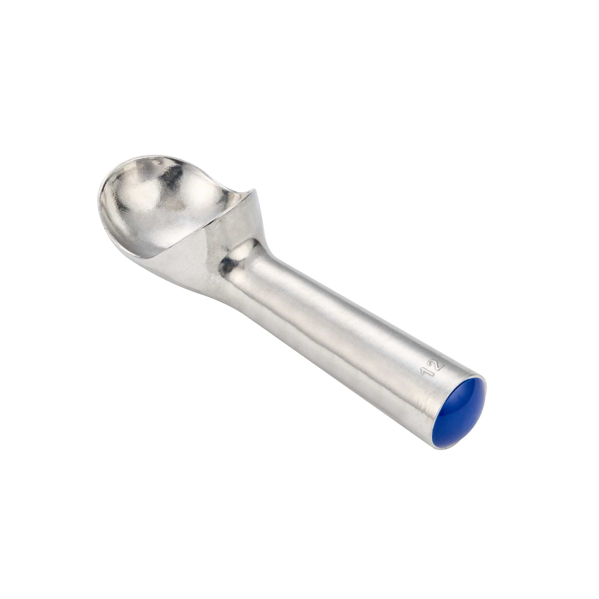 Scoop Haus 3 oz Silver Aluminum #12 Ice Cream Scoop / Dipper - Defrost Handle - 7" x 2" x 2" - 1 count box