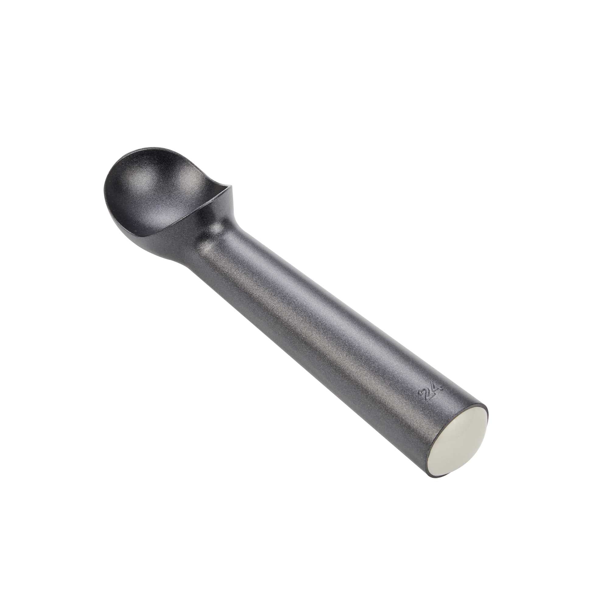 Scoop Haus 1.5 oz Black Aluminum #24 Ice Cream Scoop / Dipper - Defrost Handle - 7" x 1 1/2" x 1 1/4" - 1 count box