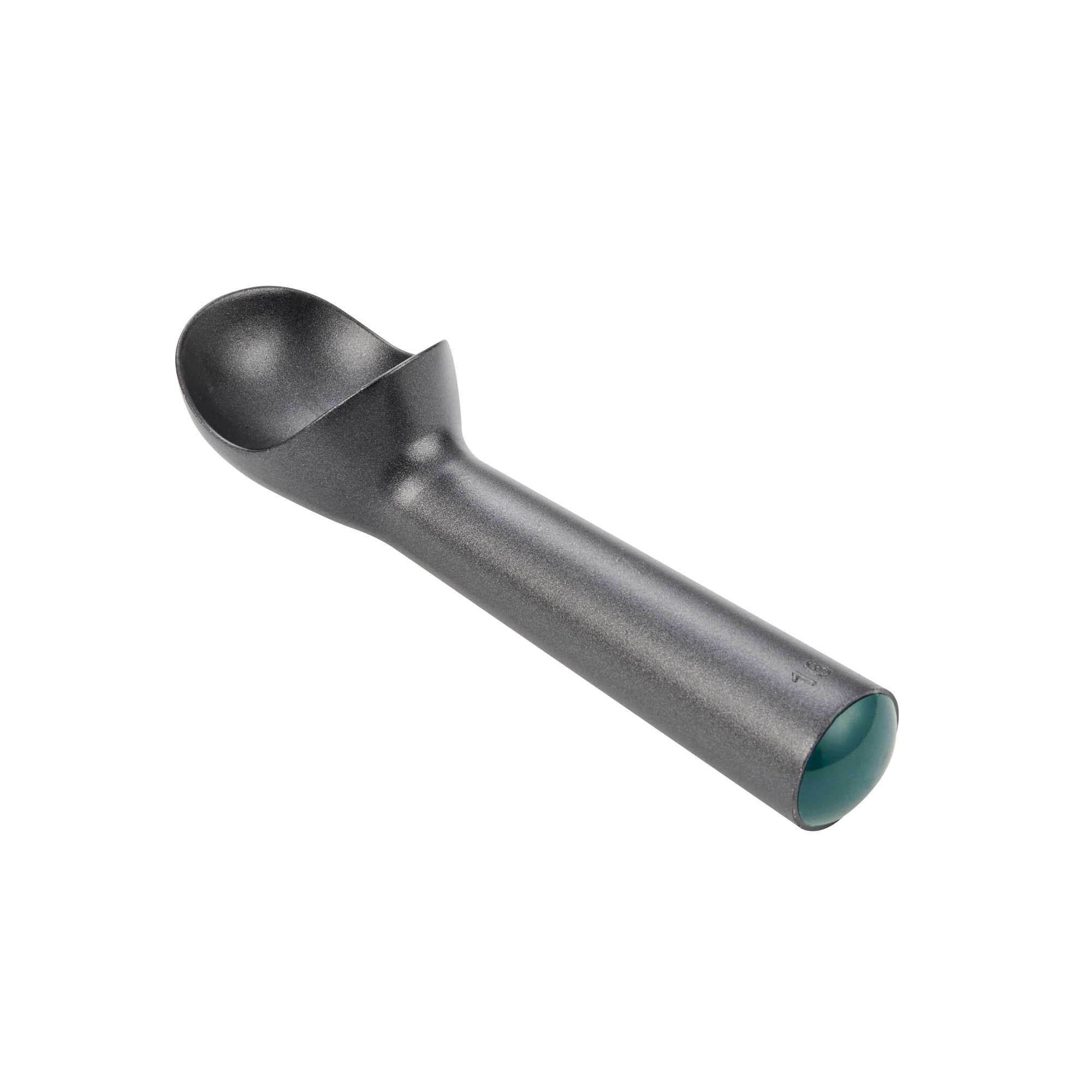 Scoop Haus 2.5 oz Black Aluminum #16 Ice Cream Scoop / Dipper - Defrost Handlee - 7" x 1 3/4" x 2" - 1 count box