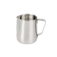 Restpresso 12 oz Silver Stainless Steel Frothing Pitcher - with Measuring Lines - 4 1/4