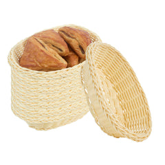 Chef 101 Oval Natural Woven Plastic Rattan Basket - 9