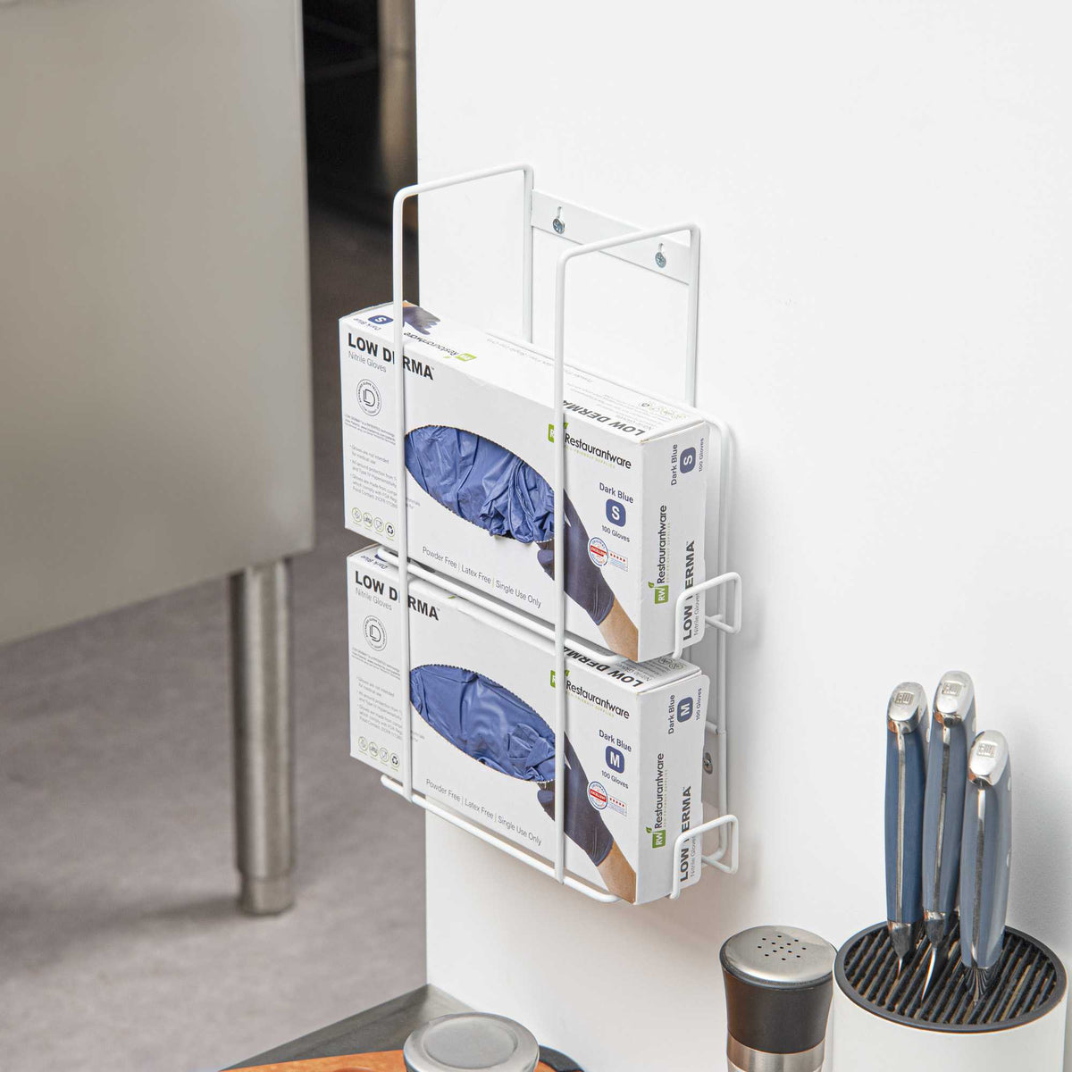 Clean Tek Professional Wire Wall Mount Glove Dispenser - Holds 2 Boxes - 9 3/4" x 3 3 /4" x 13 3/4" - 1 count box