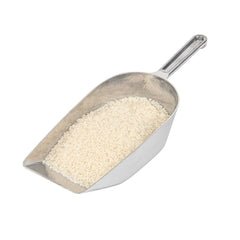 Met Lux 35 oz One-Piece Aluminum Scoop - Flat Bottom - 13 1/2
