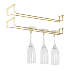 Chef 101 Brass Plated Glass Hanger Rack - 15 3/4