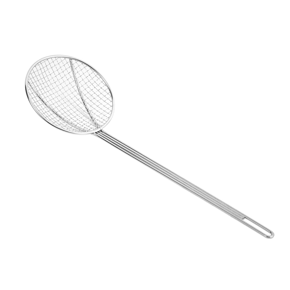Motomori Round Coarse Mesh Nickel-Plated Steel Skimmer - 19" x 6" x 3" - 1 count box