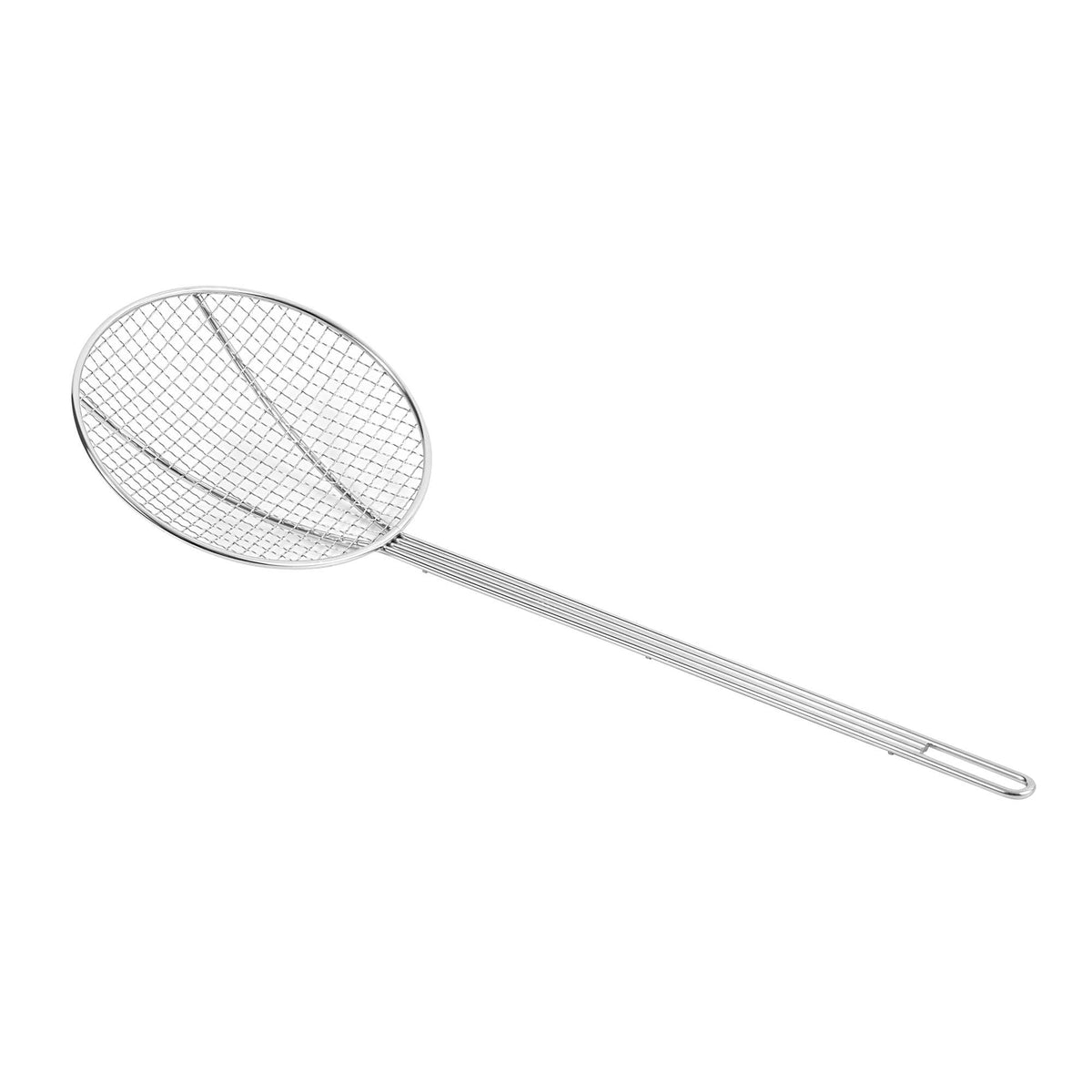 Motomori Round Coarse Mesh Nickel-Plated Steel Skimmer - 19 3/4" x 7" x 3 3/4" - 1 count box