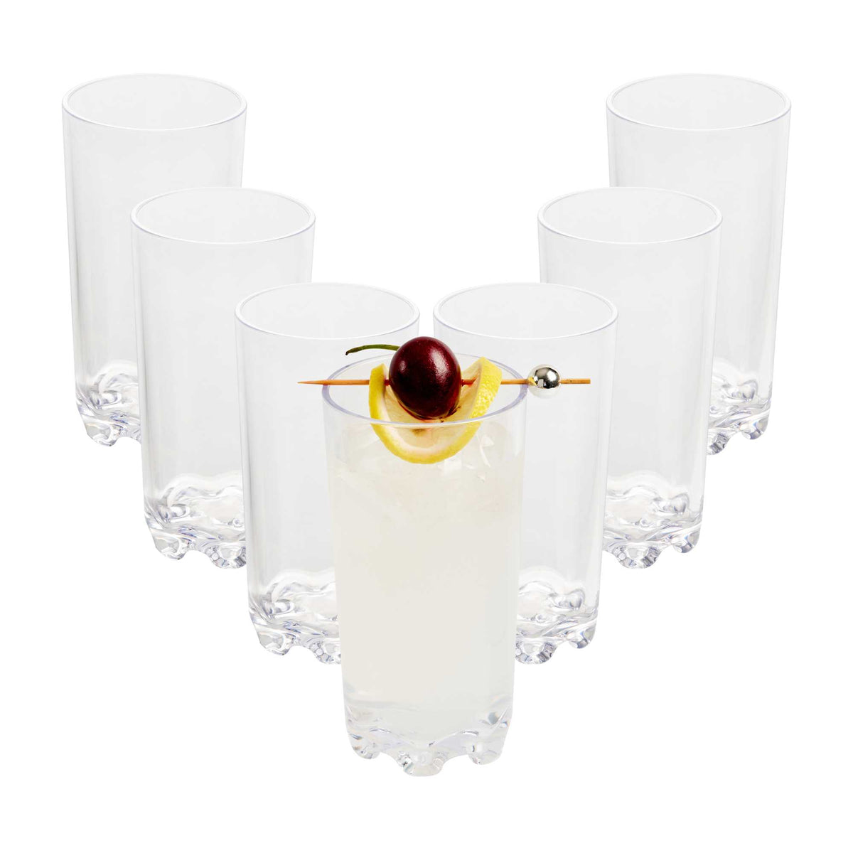 Bev Tek 12 oz Clear Tritan Plastic Highball Glass - 2 3/4" x 2 3/4" x 5 1/4" - 6 count box