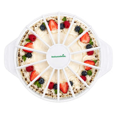 Pastry Tek Plastic Double-Sided Cake Marker - 10 or 12 Slices, Up To 16
