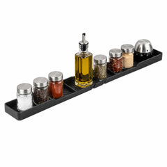 Chef 101 Black Silicone Magnetic Stove Top Shelf - with 3 Compartments - 30